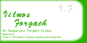 vilmos forgach business card