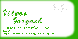 vilmos forgach business card